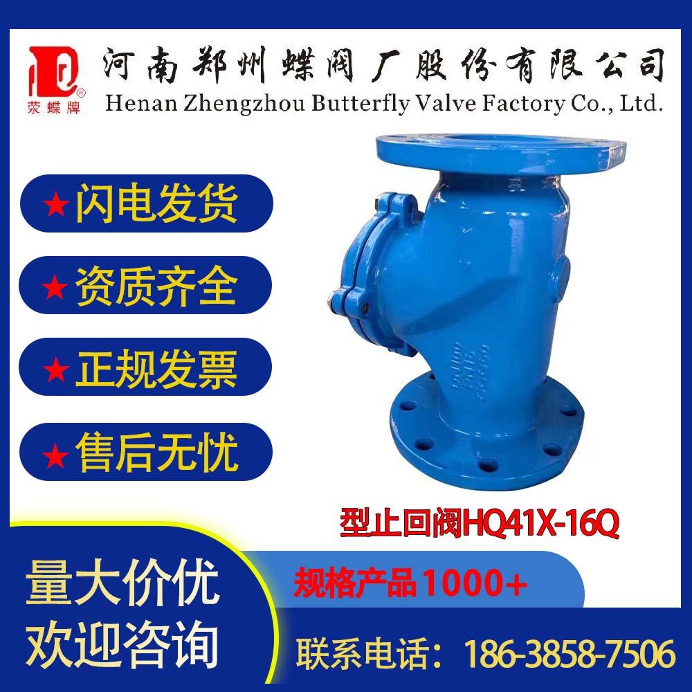 鄭州蝶閥廠球型止回閥HQ41X-16Q鑄鐵球形污水滑道滾球單向閥